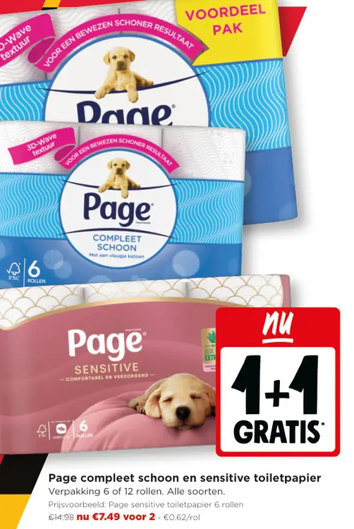 Promotie: compleet schoon en sensitive toiletpapier