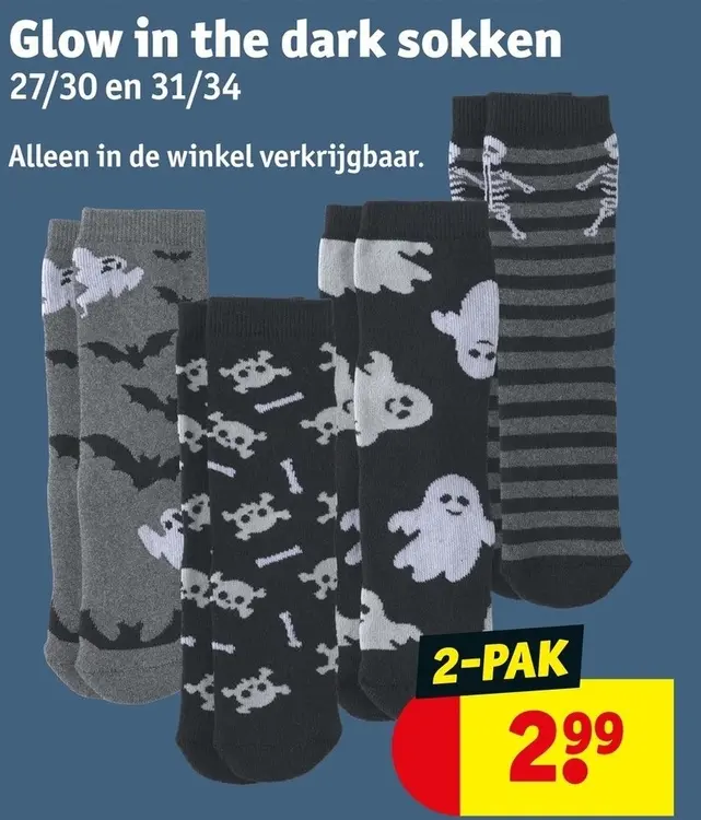 Aanbieding: Glow in the dark sokken