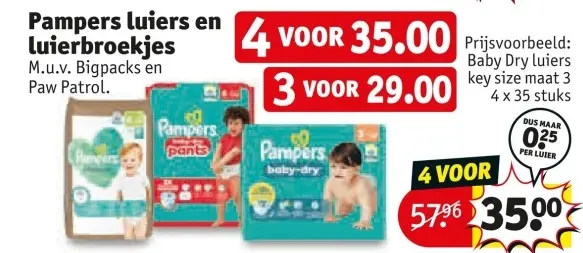Aanbieding: Pampers luiers en luierbroekjes