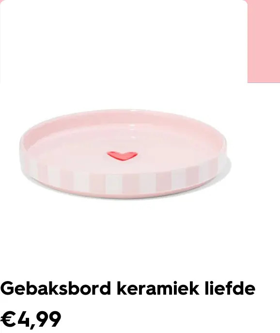 Promotie: Gebaksbord keramiek liefde