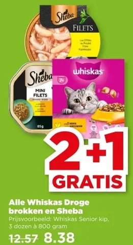 Aanbieding: Whiskas Droge brokken en Sheba
