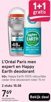 Aanbieding: L'Oréal Paris men expert en Happy Earth deodorant