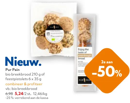 Promotie: Bio breekbrood of feestpistolets