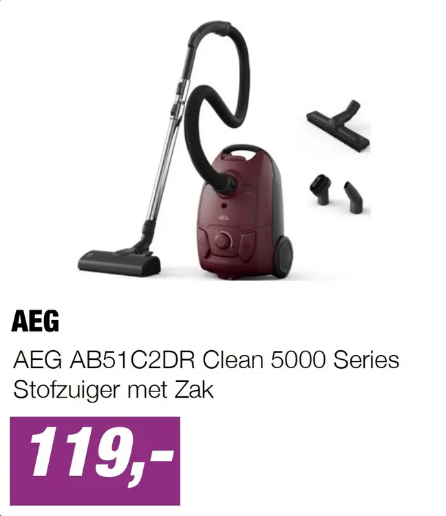 Aanbieding: AB51C2DR Clean 5000 Series Stofzuiger met Zak