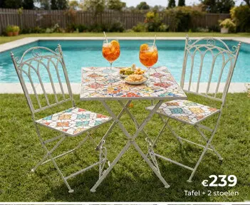 Promotie: Tafel + 2 stoelen