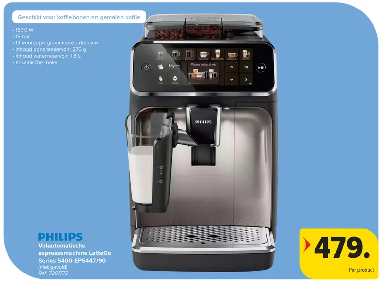 Promotie: Volautomatische espressomachine LatteGo Serie
