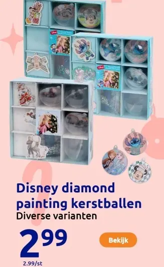 Aanbieding: Disney diamond painting kerstballen