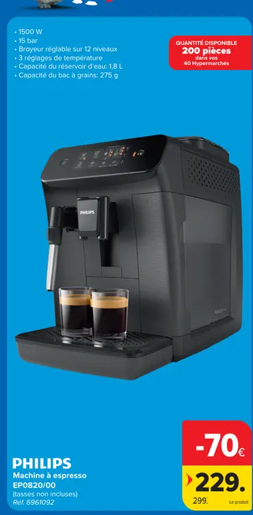 Offre: Machine à espresso EP0820/00