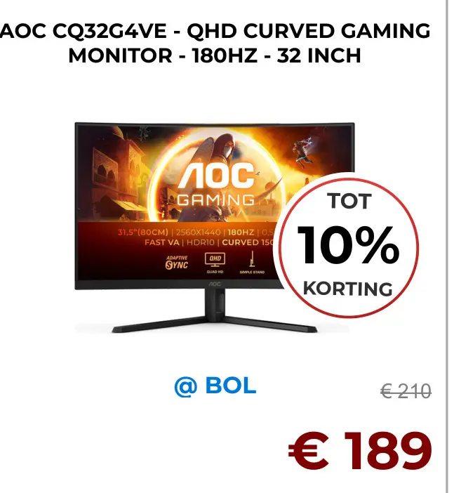Aanbieding: Cq32g4ve - qhd curved gaming monitor