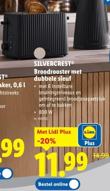 Promotie: Broodrooster met dubbele sleuf