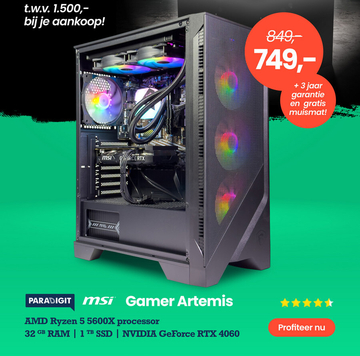 Aanbieding: Paradigit X MSI - Gamer Artemis