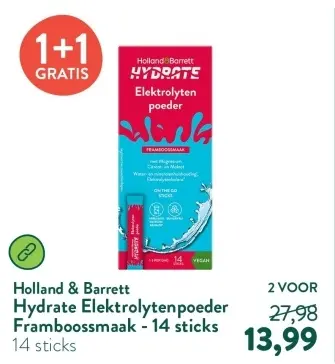 Aanbieding: Hydrate Elektrolytenpoeder Framboossmaak