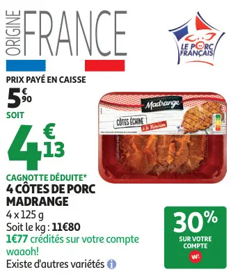 Offre: Côtes de porc