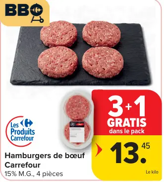 Offre: Hamburgers de bœuf