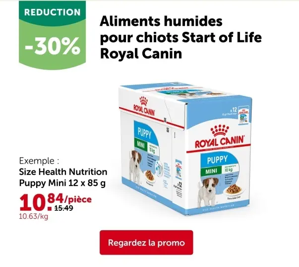 Offre: Aliments humides pour chiots Start of Life