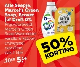 Aanbieding: Alle Seepje, Marcel's Green Soap, Ecover of Dreft 0%