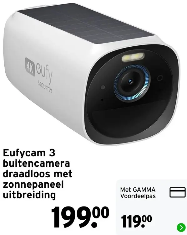 Aanbieding: Eufycam 3 buitencamera draadloos met zonnepaneel uitbreiding