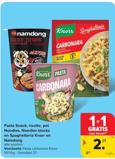 Promotie: Pasta Snack, risotto, pot Noodles, Noodles blocks en Spaghetteria