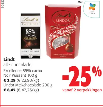 Aanbieding: Lindt alle chocolade
