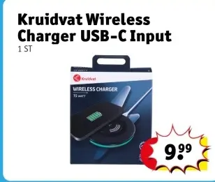 Aanbieding: Kruidvat Wireless Charger USB-C Input