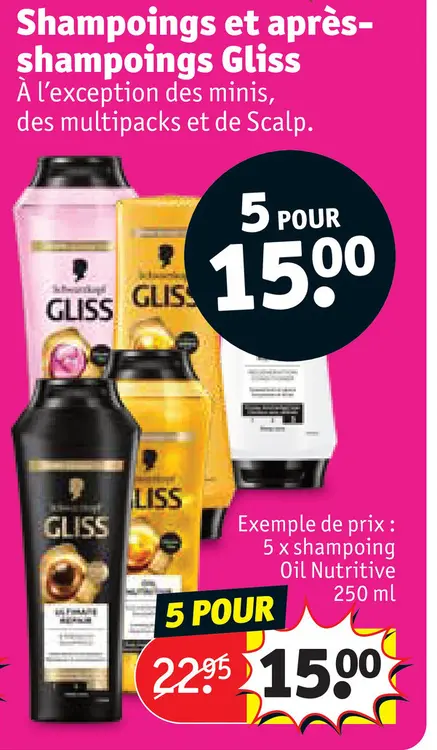 Offre: Shampoings et après-shampoings Gliss