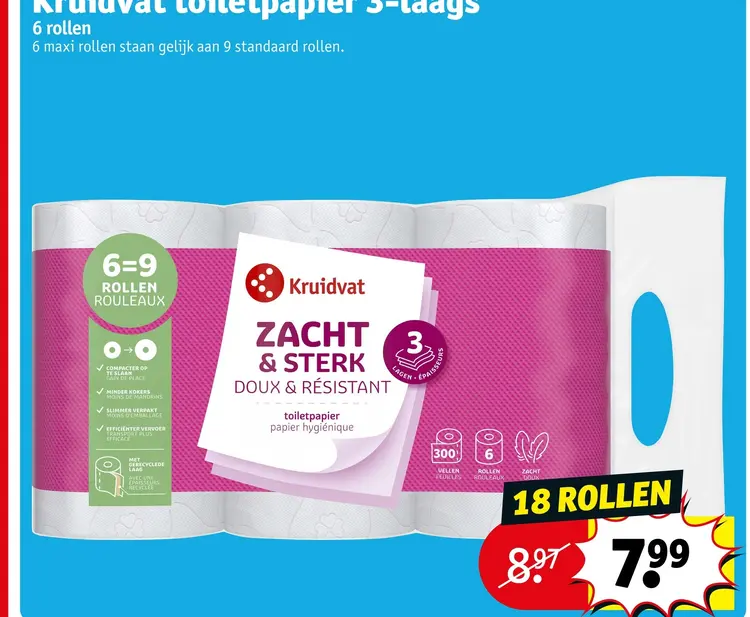 Aanbieding: toiletpapier 3-laags