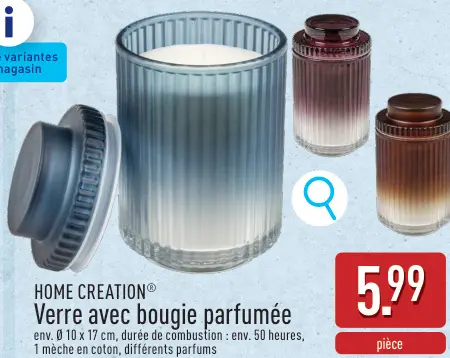 Offre: Verre avec bougie parfumée