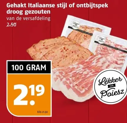 Aanbieding: Gehakt Italiaanse stijl of ontbijtspek