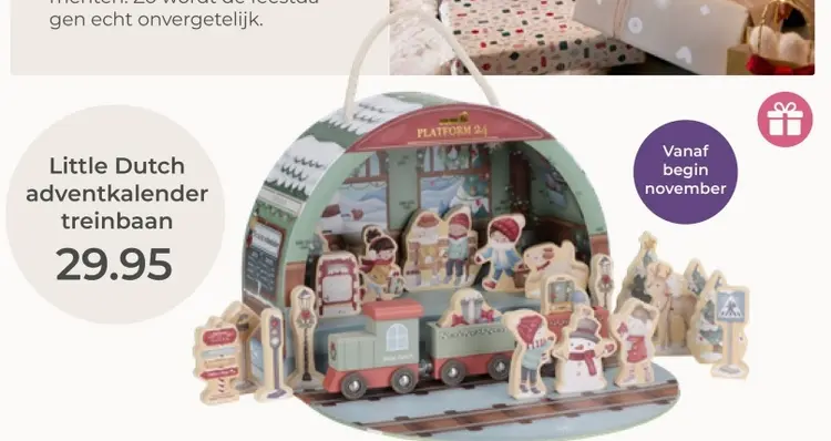 Aanbieding: Little Dutch adventkalender treinbaan
