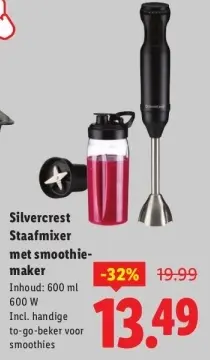Aanbieding: Silvercrest Staafmixer met smoothie-maker