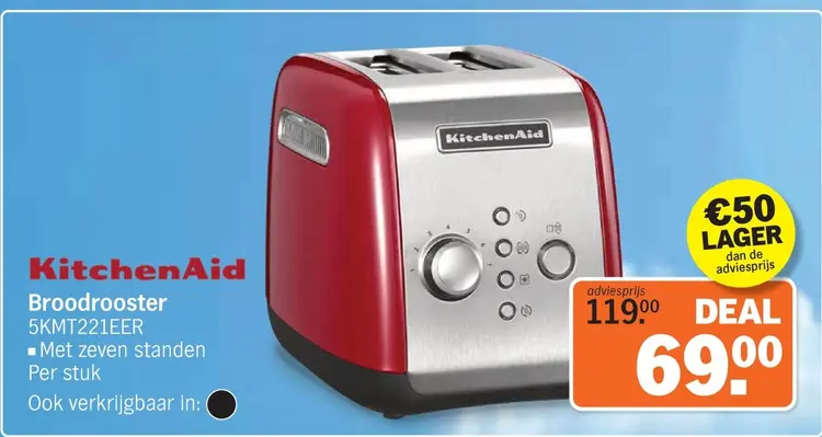Aanbieding: KitchenAid Broodrooster 5KMT221EER