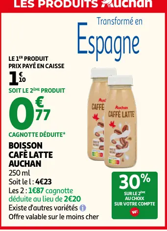 Offre: Boisson cafè latte