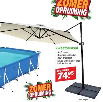 Aanbieding: Zweefparasol