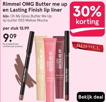 Aanbieding: Rimmel OMG Butter me up en Lasting Finish lip liner