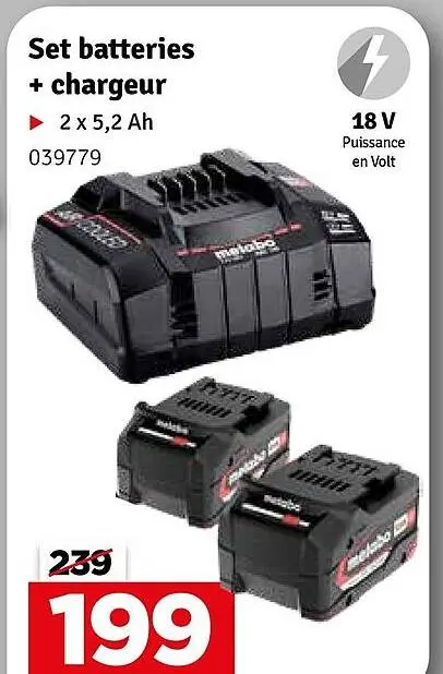 Offre: Set batteries + chargeur