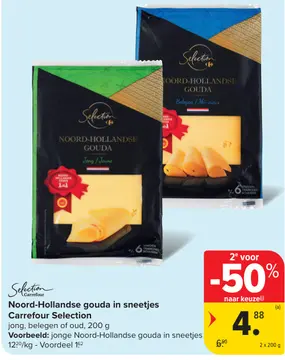 Aanbieding: Noord-Hollandse gouda in sneetjes Carrefour Selection