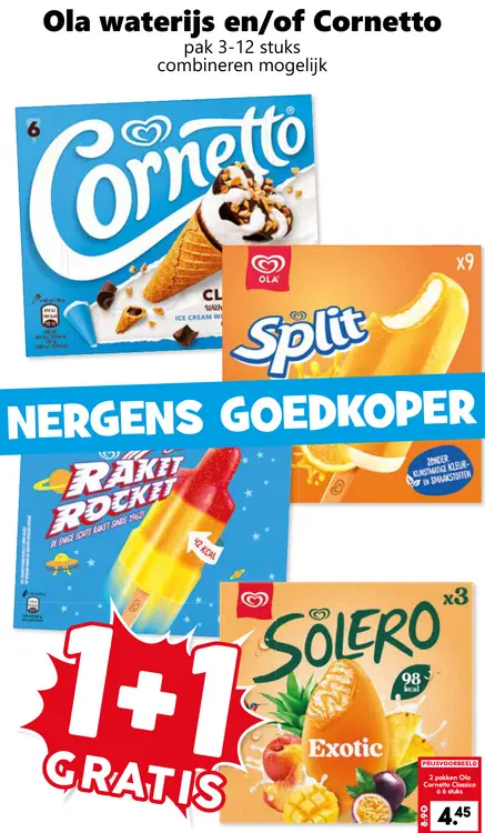 Aanbieding: Ola waterijs en/of Cornetto