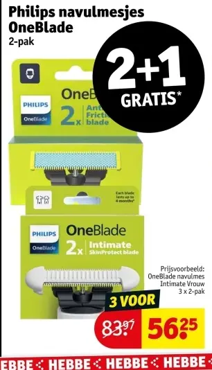 Aanbieding: Philips navulmesjes OneBlade