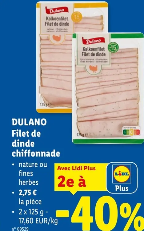 Offre: Filet de dinde chiffonnade