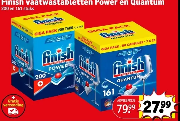 Aanbieding: Finish vaatwastabletten Power en Quantum