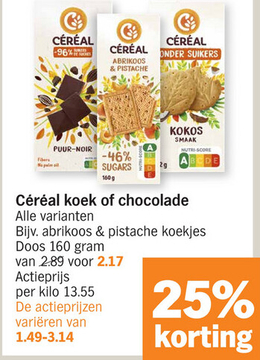 Aanbieding: Céréal koek of chocolade