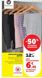 Aanbieding: PANTALON PYJAMA ADULTE