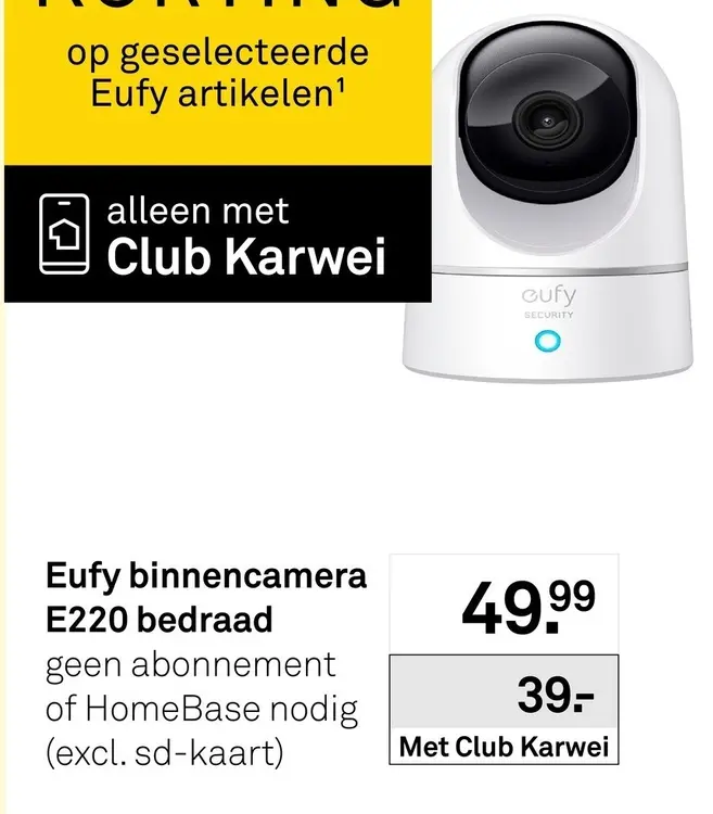 Aanbieding: Eufy binnencamera E220 bedraad