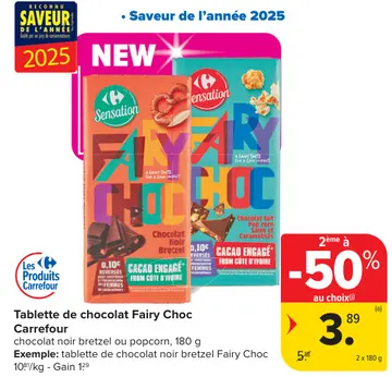 Offre: Tablette de chocolat Fairy Choc
