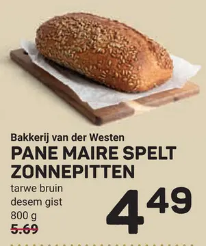 Aanbieding: PANE MAIRE SPELT ZONNEPITTEN