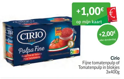Promotie: Fijne tomatenpulp of Tomatenpulp in blokjes