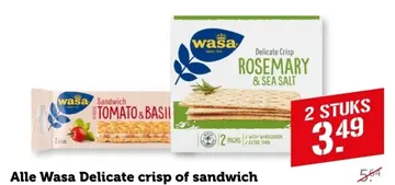 Aanbieding: Alle Wasa Delicate crisp of sandwich