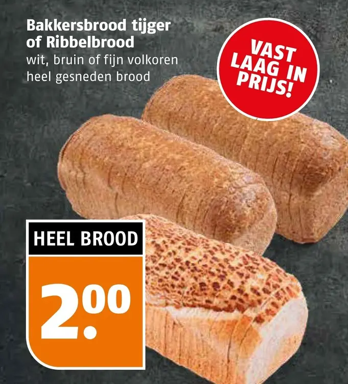 Aanbieding: Bakkersbrood tijger of Ribbelbrood