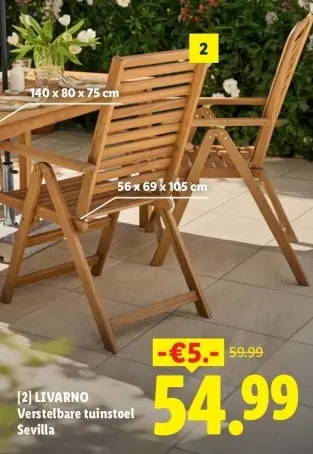 Aanbieding: Verstelbare tuinstoel Sevilla