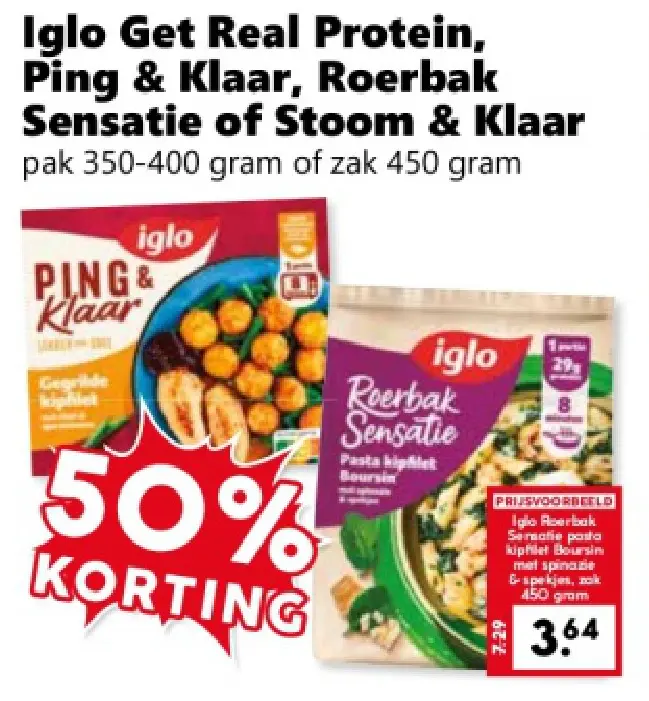 Aanbieding: Get Real Protein, Ping & Klaar, Roerbak Sensatie of Stoom